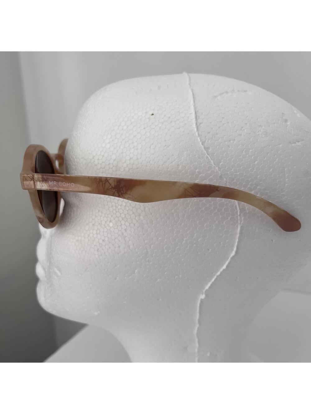 Mr. Boho Dalston Round Sunglasses Italy Cream Tortoise Marble Style Frame Retro - Picture 5 of 8